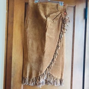 Cache Leather and Suede Boho Vintage 90’s Skirt